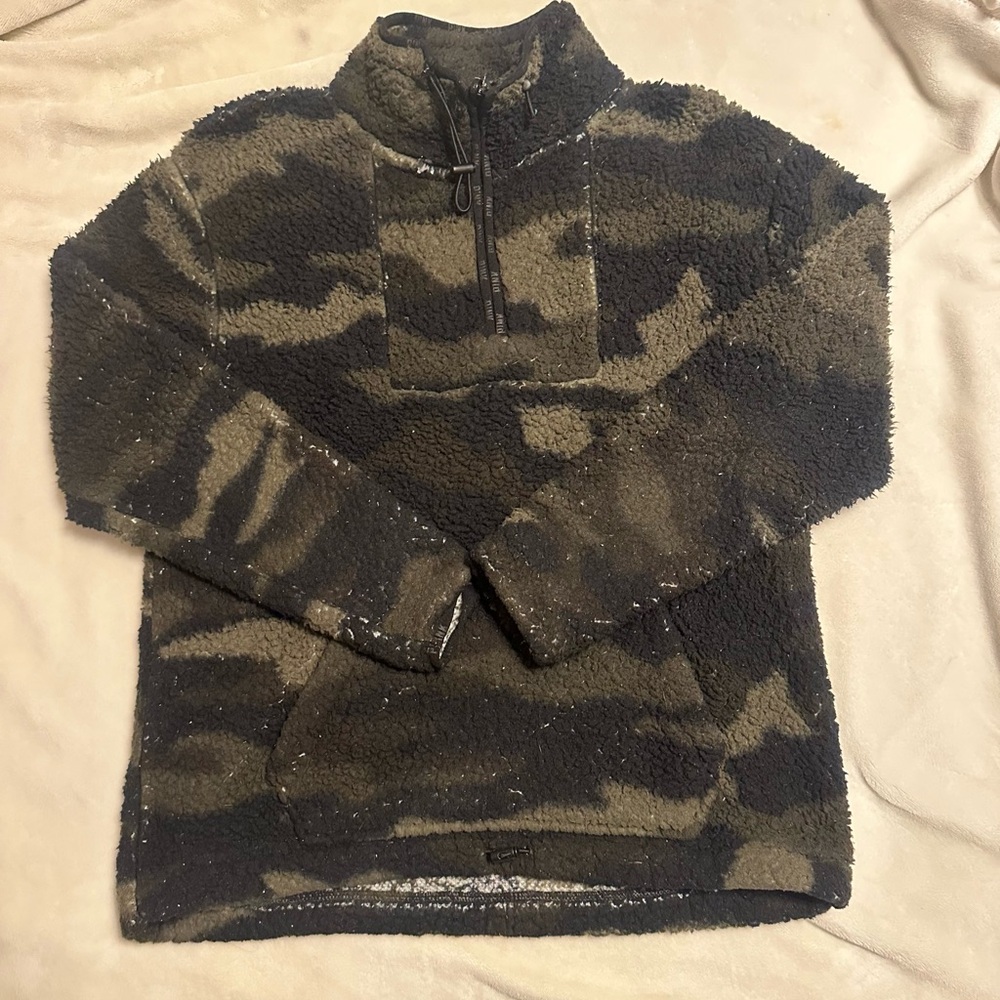 PINK Victoria’s Secret Camo Zip Up Fleece Sherpa - XS